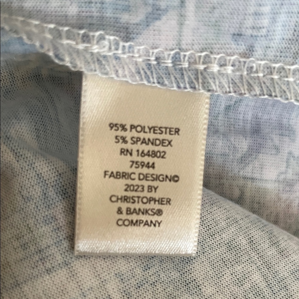 NWOT Christopher & Banks Blue and Purple Mosiac Long Sleeve Top - Picture 7 of 7